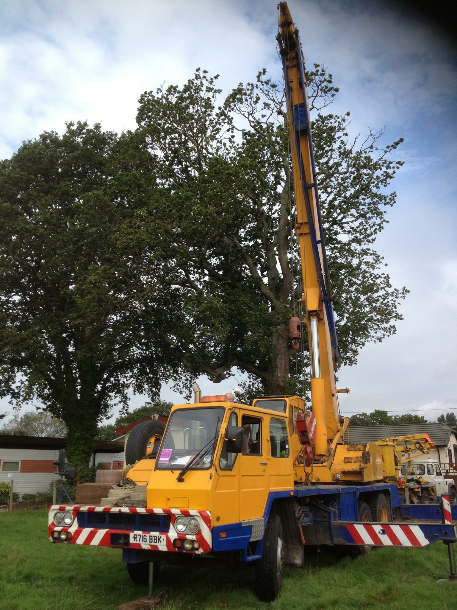 tree surgeons in basingstoke driving a crane for tree removal